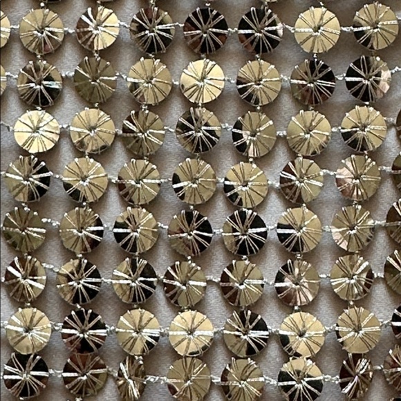 Donna Karen DKNY Gold Sequin Mesh Cowl Neck Sleeveless Midi Dress Sz 12 NWT - Picture 7 of 7